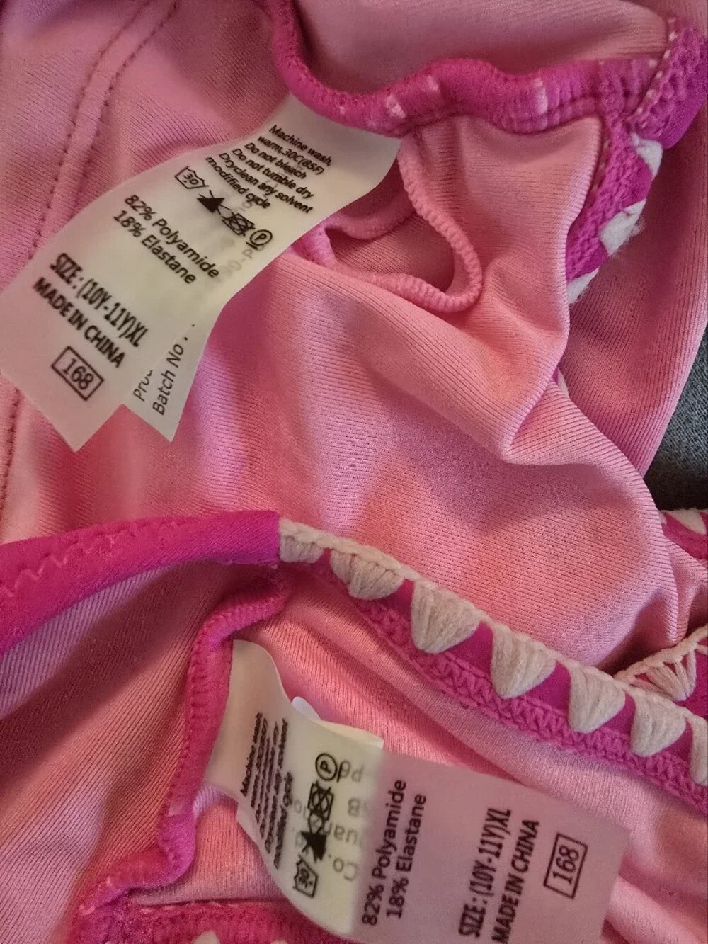 Hot Pink Girls' Two-Piece High-Waist Swim Bikini. Size 10/11 Years. NWOT.